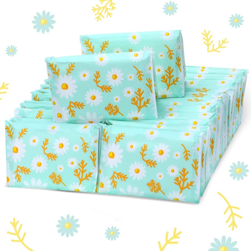 Geyee 50 Packs Tissue Travel Size Facial Paper Napkins Travel Packs Disposable Pocket Tissues for Wedding Guest Traveling School Purse Home Supplies, 500 Sheets 3 Ply(Daisy) - Image 1